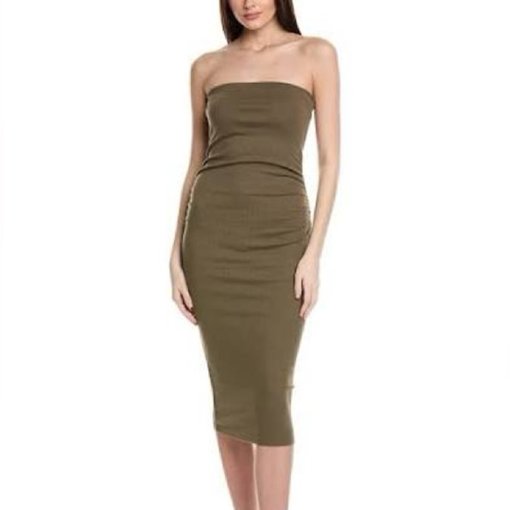 Michael Stars Rosella Midi Green Bodycon Dress Small